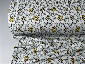 Viscosejersey - søde blomster og mint bund